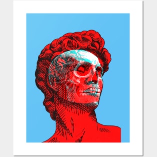 David Skull Interactive Red&Blue Filter T-Shirt Posters and Art